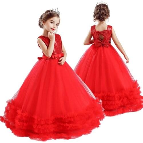 Merry Christmas Party Princess Dress Girl Elegant Formal Costume Children New Year Costume Wedding Ceremony Kids Dress