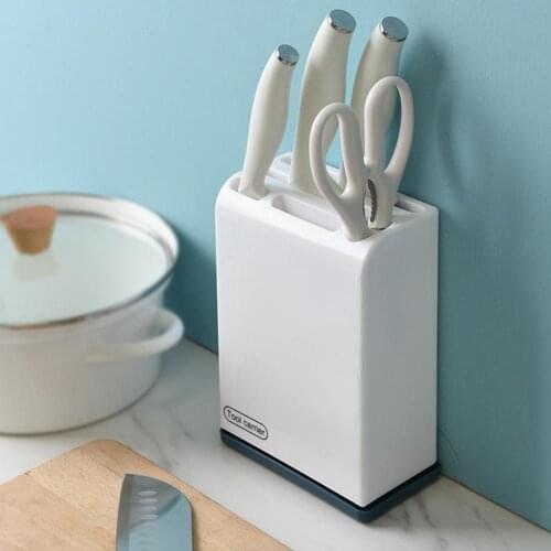Knife Storage Rack Multifunctional Kitchen Knives Scissors Separating Storage Rack Stand Holder Roll Bags Kitchen Accessories