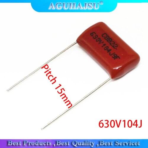 10PCS 630V104J Pitch 15mm 0.1UF 100nf 630V 104 CBB Polypropylene film capacitor new