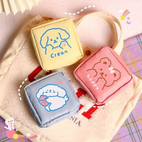 Portable Cute Tampon Storage Bag Multi-Purpose Sanitary Pad Cosmetic Bag Headphone Case Coin Purse Women Mini Travel Organizers