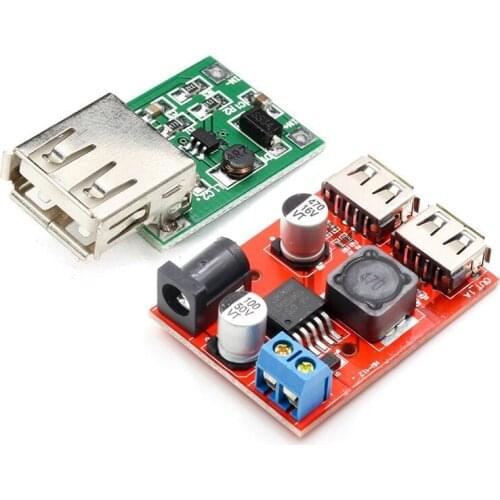 1 Pcs Dc-Dc Input Charger Step Up Power Module & 1 Pcs Dual Usb Step Down Buck Converter Supply Module