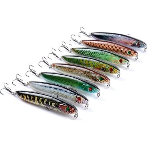 1pcs sinking pencil fishing lures Super long shot minnow baits 9.6cm/18.1g artificial wobblers hard bait with two treble hooks