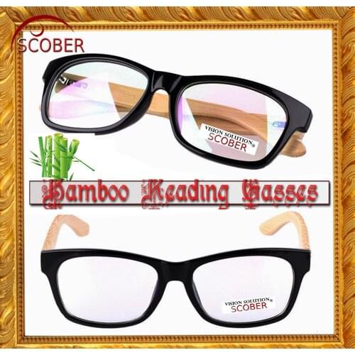= SCOBER = 2017 Natural Bamboo custom made antireflective coating Non spherical reading glasses+1.0 +1.5 +2.0 +2.5 +3.0 +3.5+4.0