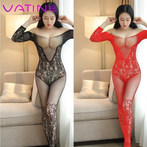 VATINE Sexy Catsuit Temptation Hosiery Open Crotch Tight Sexy Underwear Transparent Pantyhose Sexy Embroidered Pantyhose