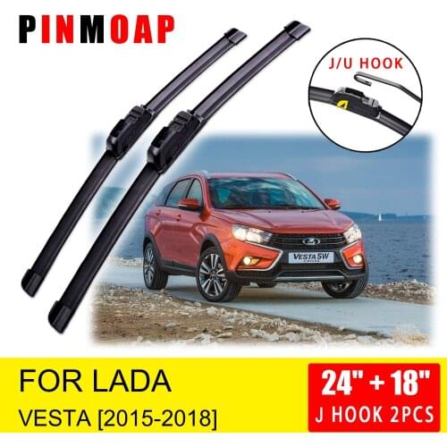 For Lada Vesta 2015 2016 2017 2018 Front Wiper Blades Brushes Cutter Accessories U J Hook