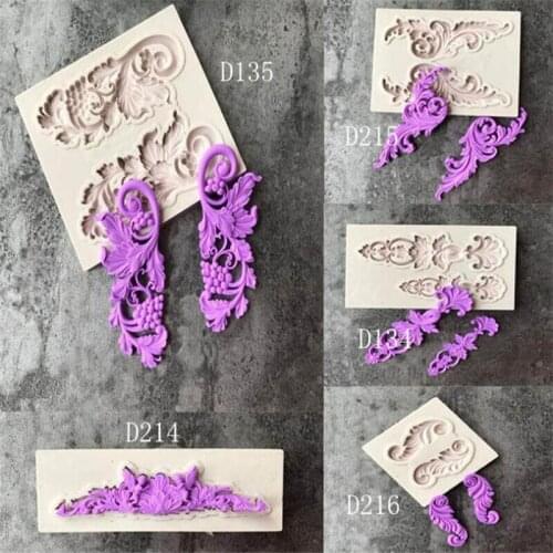 DIY Sugar craft Cake Vintage Relief Border Silicone Mold Fondant Mold Cake decorating Tools Gum paste Mold