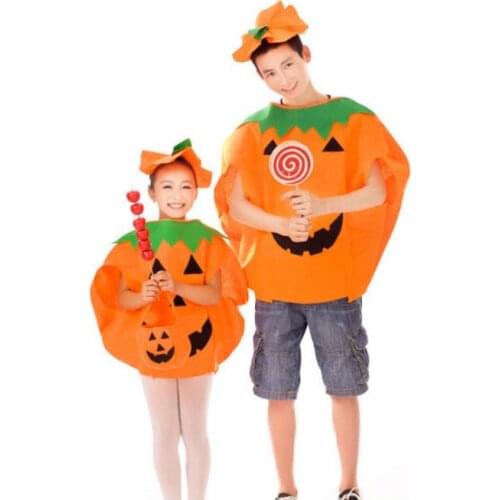 Amazing Women Men Children Kids Halloween Costume Pumpkin Outfit Clothes for Cosplay Party Cape Clothing For Adults Kids