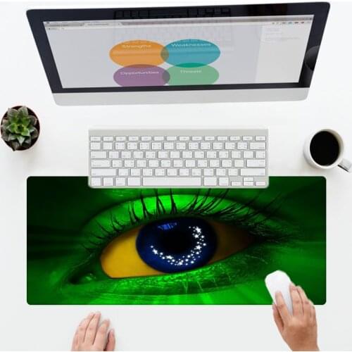 XGZ Girl Green Brazil Eye Cool Mouse Pad Smooth and Fast Moving Edge Control Laptop Accessories Sales Retail Gaming Desk Pad