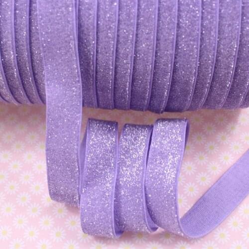 5/8" M-9(11) ELASTIC Glitter Velvet Ribbon for girls' hair tie knotted material, 50 yards/lot/color
