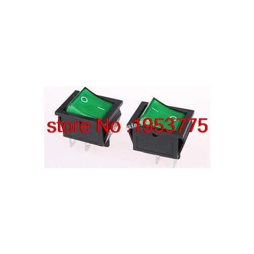 10pcs Green Lamp 4 Pin DPST ON-OFF Snap in Boat Rocker Switch 15A/250V 20A/125V