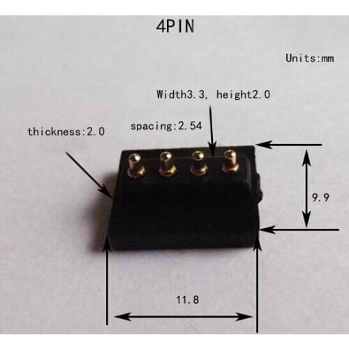 4pin 4p connector pogo pin current Contact with the needle Gold plated Spring needle probe Factory direct sale socket