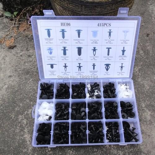 415Pcs Car Retainer Clips & Plastic Fasteners Kit Auto Push Pin Rivets Door Trim Panel Clips Set For Ford Toyota Honda
