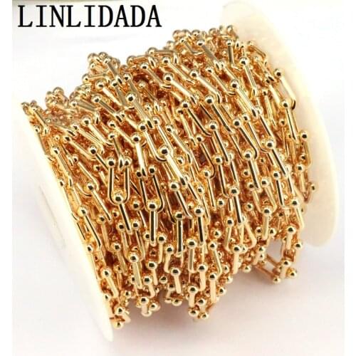 5Meters, Gold Color Link Chains For Jewelry Making DIY Supplies Necklace Bracelet Chain Accessories