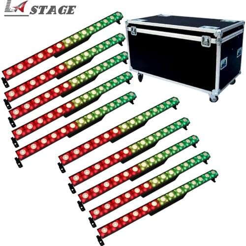 Free Shipping 10pcs/lot With Flightcase Individual Led DMX Pixel Cree Beam Bar Light 14x3W Warm/Cold White Led Wall Washer Light