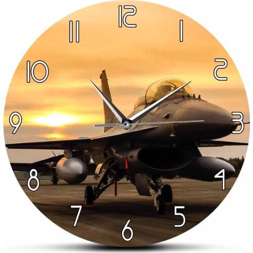 United States Air Force F16 Falcon Fighter Jet Aircraft Plane Silent Wall Clock Aviator Decor Military Pilot Watch Satt часы