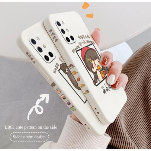 Cartoon Fruit Tea Girl Avatar Phone Case For Oneplus 8t 9 9pro 9r Liquid Silicone Cover