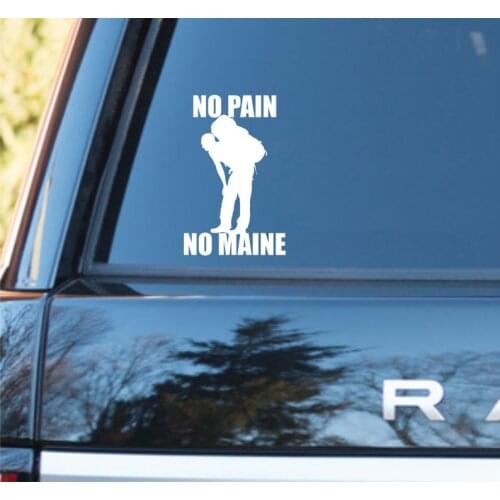 Black/Silver No Pain No Maine Vinyl Car Body Decal Rear Window Glass Decor Sticker Waterproof Vinyl S849