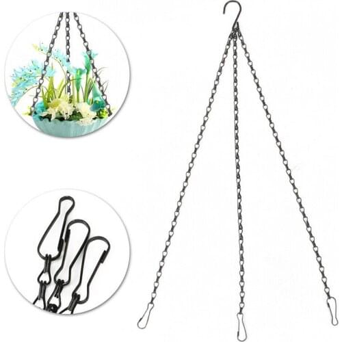 Black Hanging Chains Stranded Hanging Basket Chain Home Flower Pot Clip On Chains Replacement Garden Plant Holder Creative