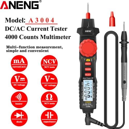 ANENG A3004 Digital Multimeter Pen 4000 Counts AC/DC Current Meter Electric Handheld Tester Voltage Resistance Profesional Tools