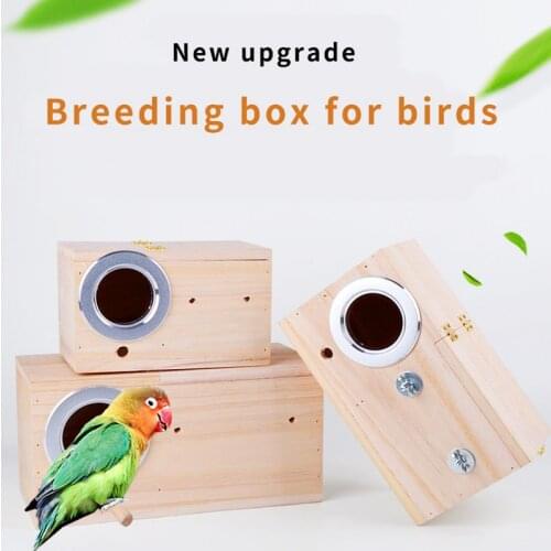 Wooden Bird Breeding Box Bird House Nest Parrot Breeding Decorative Bird Cages Accessories Pet Home Balcony Decoration Bird Boxs