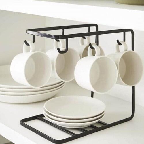 Tea Coffee Cup Holder Kitchen Decoration Dishes Drier Rack Storage Shelf Cutlery Drainer Plate Holder Cup Drying Rack Mug Holder
