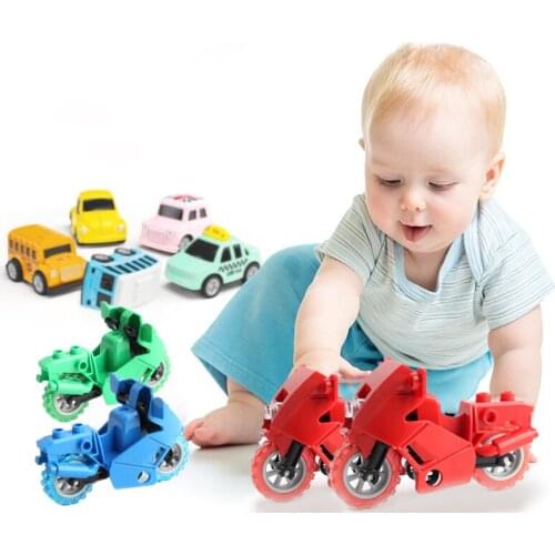 Baby Toy Simulation Motorcycle Building Block Toy DIY Assembly Motorcycle Building Bricks Child Toys Kids Baby Gifts Educational