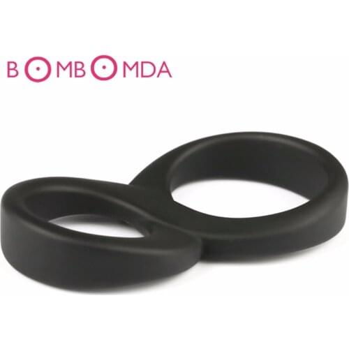 "8" Double Penis Rings Silicone Time Delay Erection Cock Rings For Men Adult Sex Toy Products
