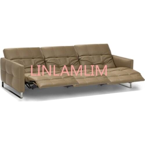 Electric recliner relax theater living room Sofa bed functional genuine leather couch Nordic modern Cinema 3 seat 258x100cm
