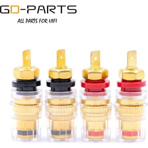 GD-PARTS Mini Gold Plated Brass Speaker Binding Post Hifi Audio AMP 4mm Female Banana Jack Conductor Terminal