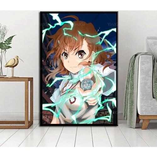Home Decoration Art Misaka Mikoto Painting Canvas Animation Print Poster Modern Wall Modular Picture Bedroom Background No Frame