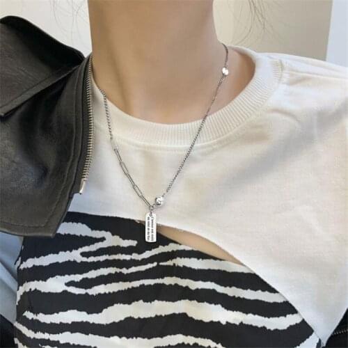 KOFSAC Fashion 925 Sterling Silver Necklaces For Women Personality Hip-Hop Rock Retro Discern Pendant Clavicle Chain Girl Party