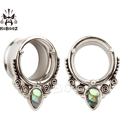 KUBOOZ Wholesale Price Stainless Steel Shell Ear Plugs Tunnels Piercing Body Jewelry Ear Stretchers Expanders One Lot 32PCS