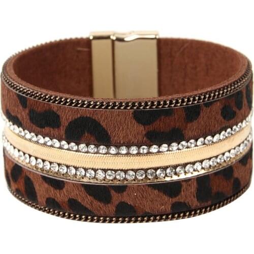 Fashion Horsehair Bracelet For Women Leopard Simple All-Match Wide Charm Cuff Wrap Femme Bracelet Wristband Jewelry