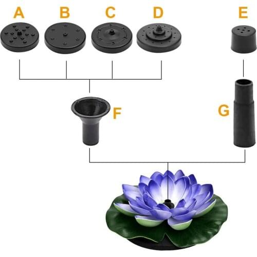 Solar Powered Water Fountain Pump with LED Light, Submersible Outdoor Water Fountain Panel Kit for Bird Bath, Pond, Pool, Garden
