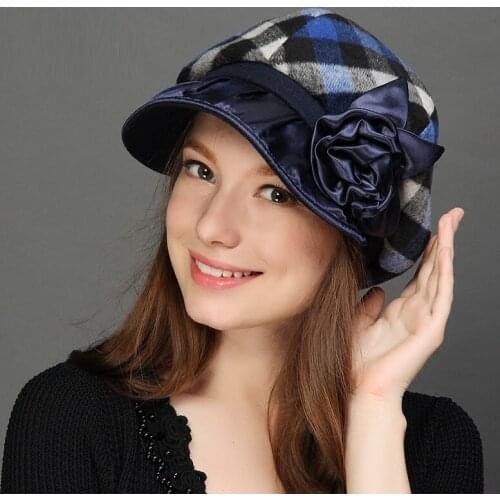 New Autumn Winter Wool Hat Lady Fashion Woolen Visor Hat Student Classic Bowler Hat Warm Berets Cap Foldalbe Travel Hat B-7672