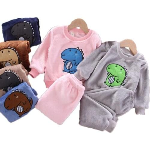 New Homewear Thick Warm Pajamas Baby Boy Clothes Sets Girls Clothing Toddler Child Baby Casual Suit Children Kid Suits1- 6y