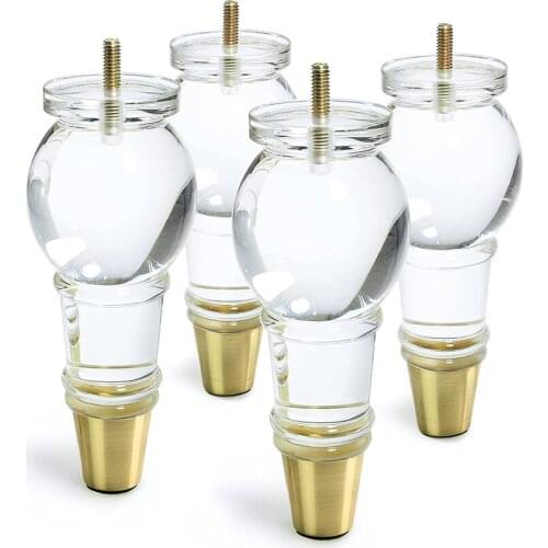 18cm 4pcs Acrylic Furniture Legs Replacement Sofa Feet，for Cabinet End Table Coffee Tables Buffets Cabinet Modern DIY Legs