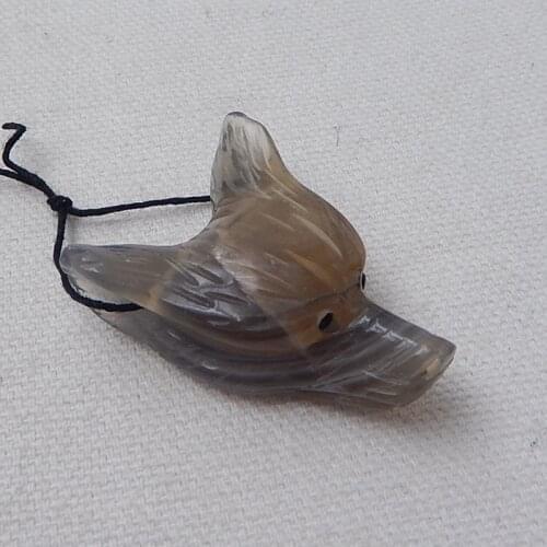 New Handmade Wolf Head Beautiful Fluorite Necklace Pendant 37x27x12mm 15.5g Natural Stone Jewelry Best Birthday Gift Accessories