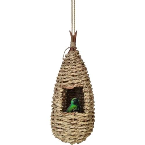 1PC Hot Creative Grass Hand Woven Birds House Hummingbird House Outside Hanging Handmade Birdhouse Nest For Gardening Decoration