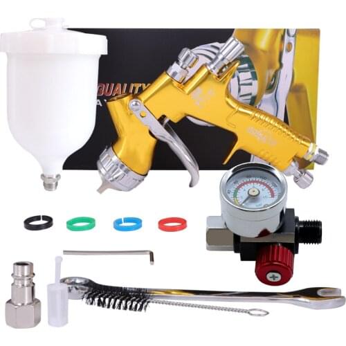 Professional Spray Gun GTI Pro Painting Gun TE20/T110 1.3/1.8mm Nozzle Water Based Air Spray Gun With Air Regulator Gauge