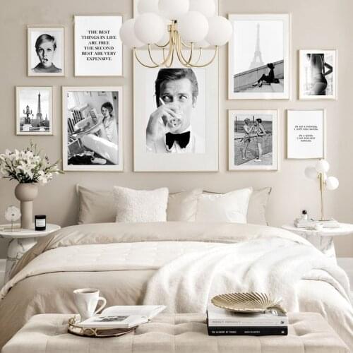 Roger Moore Smoking Twiggy Canvas Painting Sexy Model Vintage Poster Art Print Black White Photography Wall Picture Home Decor