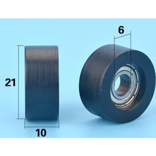 DuoWeiSi 6*21*10mm Bearing pulley roller 3D printer nylon European standard 30 aluminum profile Bearing 63KG Inside 6mm