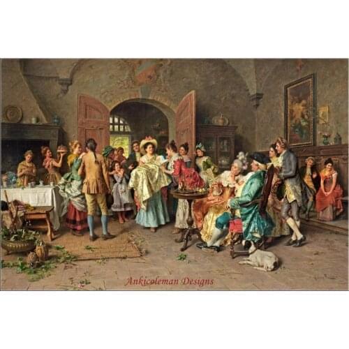 Needlework for embroidery DIY French DMC High Quality - Counted Cross Stitch Kits 14 ct Oil painting - Merry Christening