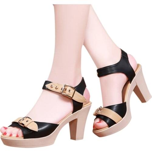 Shoes Woman Sandals High Heels Women Sandals Flat Casual Shoes Summer Sandals Women 2020 Summer Shoes Wild Leather Platform