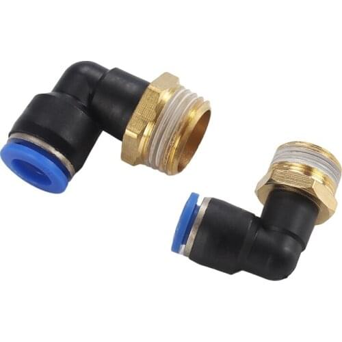 PL Hose OD 4 6 8 10 12mm - 1/8'' 1/4'' 3/8'' 1/2'' BSP Male Thread Pneumatic Tube Elbow Connector Tube Air Push In Fitting