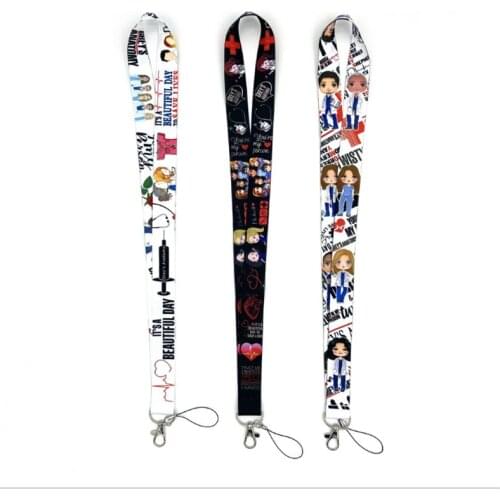 TV Show Greys Anatomy Lanyard Keychain Cartoon Phone Lanyard Women Strap Neck Lanyards for ID Card Keys Doctors gifts