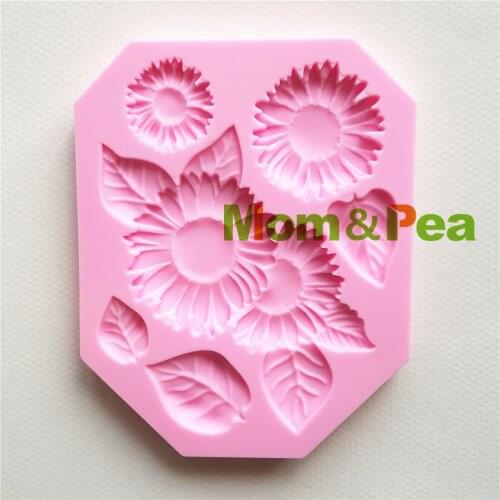 Mom&Pea MPA1741 Sunflower Shaped Silicone Mold Cake Decoration Fondant Cake 3D Mold Food Grade
