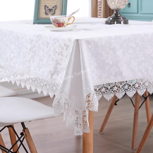Europe embroidered tablecloth white table dining table cover round table cloth flower Lace bedside TV cabinet dust cloth HM628