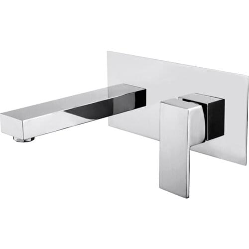 Brass Wall Mounted Basin Faucet Single Handle Bathroom Mixer Tap Hot Cold Sink Faucet