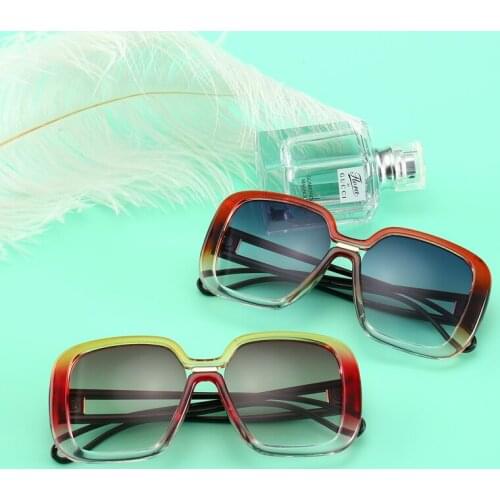 PAMASEN Double Color Frame Anti-glare Glasses Sunglasses Men Women UV400 Square Style Sun Glasses for Women